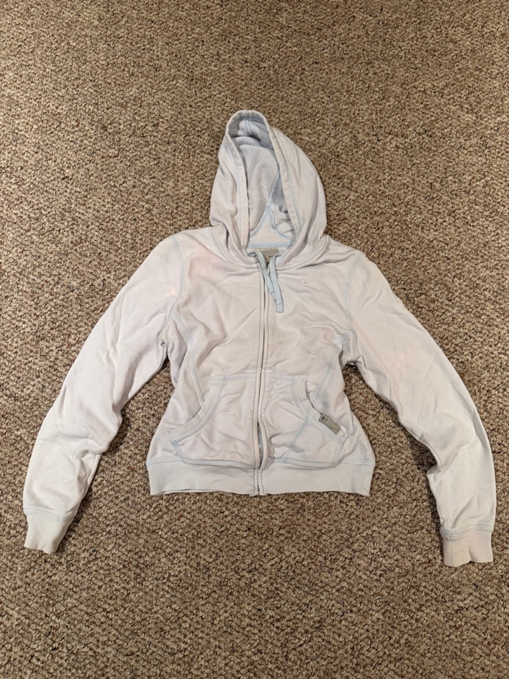 Nike Light Gray Zip-Up Hoodie